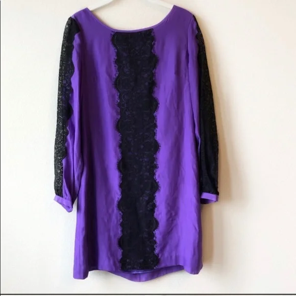 ECI | Dresses | Eci Purple With Black Lace Dress Size 6 Perfect Condition  Show Stopper | Poshmark